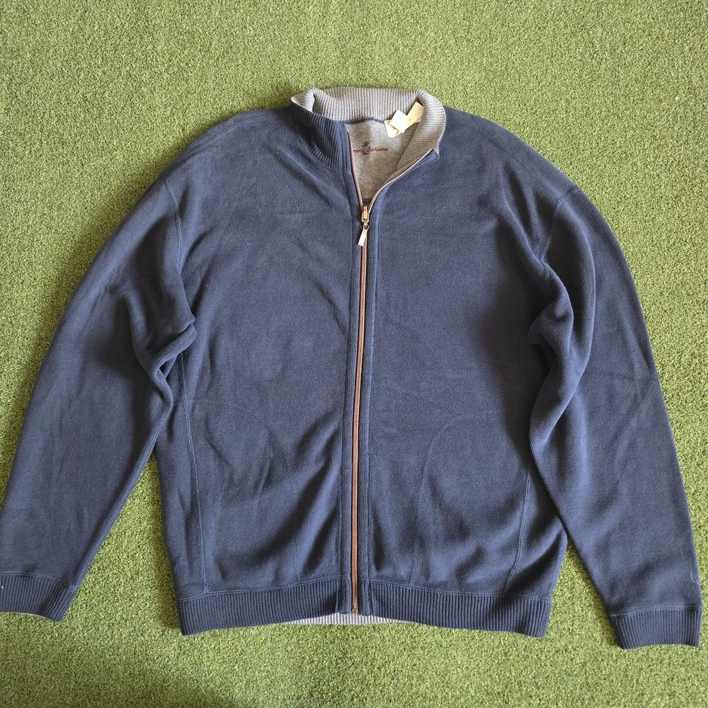 Tommy Bahama Men's Cardigan Sweater‎ Navy Blue Size L - Picture 2 of 10